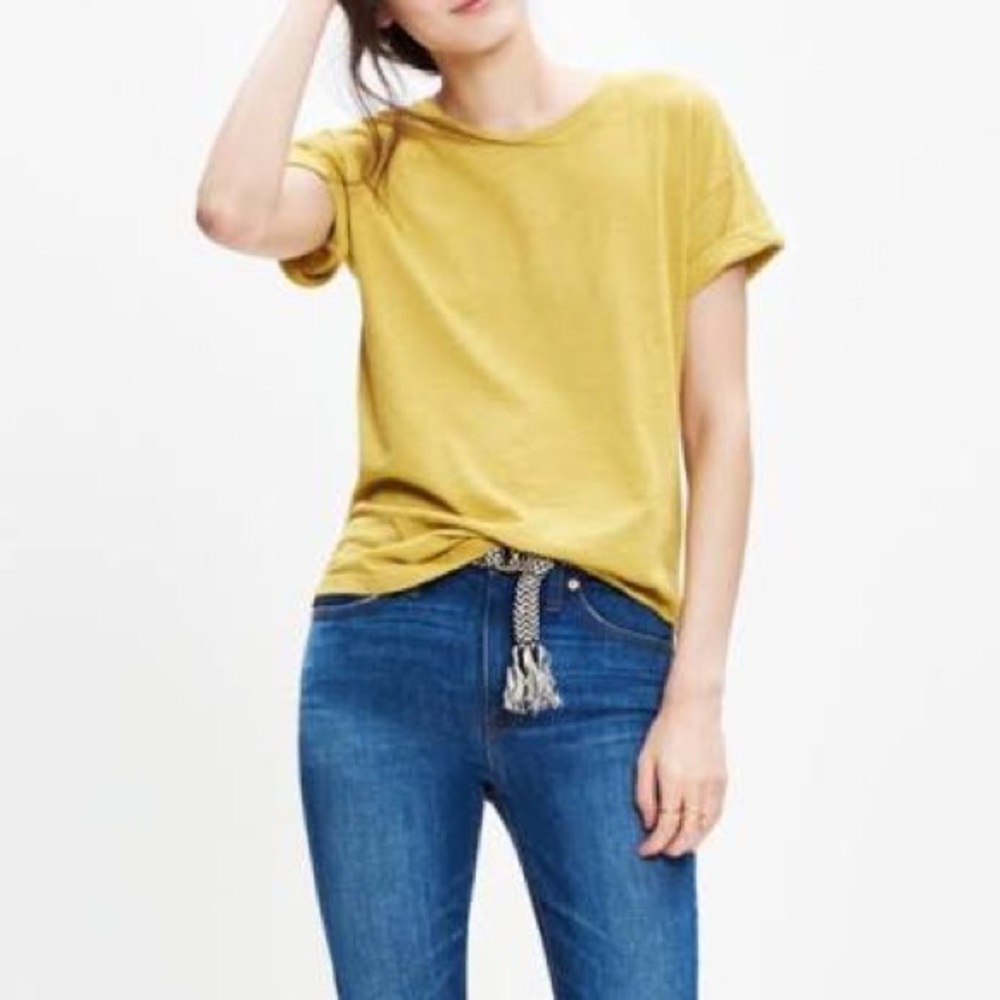 Mustard yellow madewell tshirt